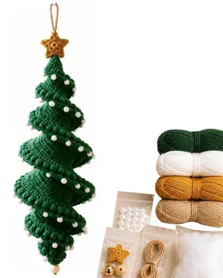 Immagine prodotto di Kit per realizzare un pupazzo di neve all'uncinetto con motivo a spirale 3D, ideale per creare decorazioni natalizie fai-da-te, perfetto per principianti