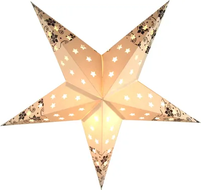 Produktbild von Faltbarer Advents Leucht Papierstern, Weihnachtsstern 40 cm - Vineta, Creme-weiß, Star Fensterdeko, 7 Spitzen