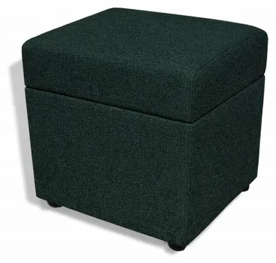Zdjęcie produktu dla Pufa kwadratowa z pojemnikiem salon 38x38x42 butelkowa zieleń OTTO M12