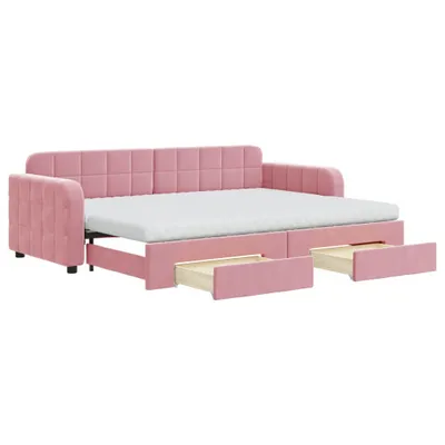Immagine prodotto di vidaXL Divano letto estraibile con cassetti Rosa 80x200 cm Velluto