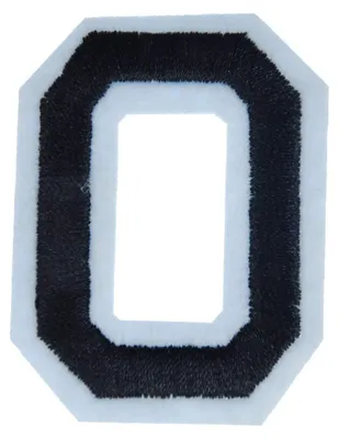 Aufbügelpatch Buchstabe O, 4,5 cm, bestickt, mehrfarbig, 1 Stück