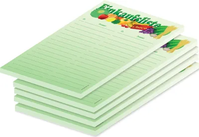 Produktbild von PRICARO Einkaufsliste "Vielfalt", grün, A6, 5 Stück