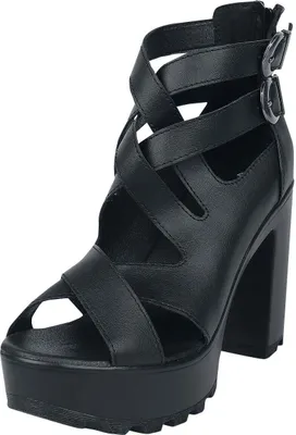 Produktbild von Black Premium by EMP Damen schwarze High Heels mit Riemen EU40