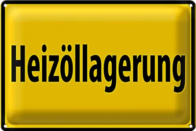 Produktbild von Blechschild Warnschild 30x20cm Heizöllagerung gelbes