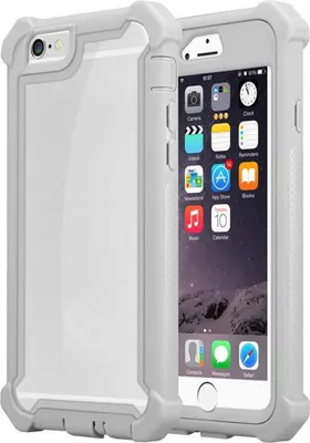 Produktbild von Cadorabo Hülle für Apple iPhone 6 / 6S Schutzhülle in Grau Handy Hülle Etui TPU Silikon-Rand Glas-Rücken Acryl