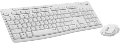Zdjęcie produktu dla Logitech MK295 Silent, Pełnowymiarowy (100%), Przewodowa, RF Wireless, QWERTY, Biały, Dołączona myszka