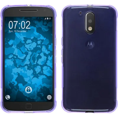 Produktbild von PhoneNatic Case kompatibel mit Motorola Moto G4 Plus - lila Silikon Hülle ShockProof + 2 Schutzfolien