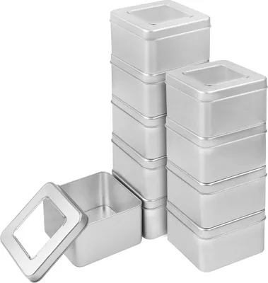22 Leere Metall-Dosen Rechteckig – 11,5x8,5x2,2 Cm, Mit Scharnierdeckel, Schwarz, Für Aufbewahrung