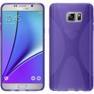 Produktbild von PhoneNatic Case kompatibel mit Samsung Galaxy Note 5 - lila Silikon Hülle X-Style + 2 Schutzfolien