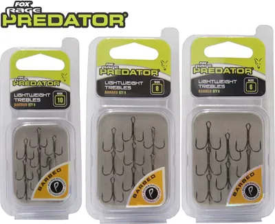 Produktbild von Fox Rage Predator Powerpoint Lightweight Trebles Drillinge , Größe/Packungsinhalt:Gr. 10 - 9 Stück pro Packung