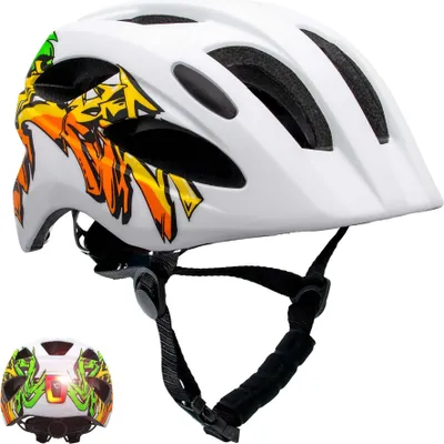 Produktbild von Kinderfahrradhelm 6-12 Jahre |Grafitti Weiß/Gelb| EN1078