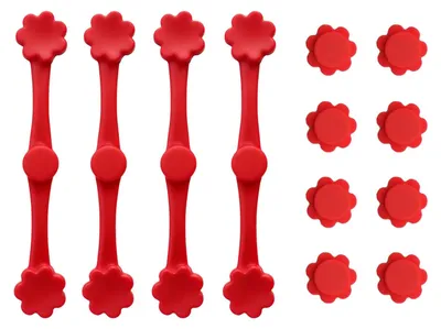 Magnetclips für Heißluftfritteusen, 12 Stück, Silikon, rot