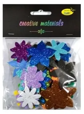 Immagine prodotto di Fiorellini in schiuma glitterata 10 g - Galeria Hobby
