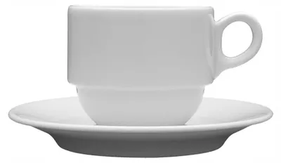 Produktbild von LUBIANA WERSAL Tasse mit Untertasse Kaffee Tee weiß 190ml