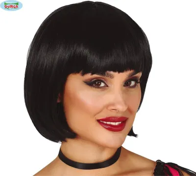 Obrázek produktu pro Dvacátá léta Bob paruka Blond hnědá Karnevalový vzhled Vícebarevný stylový peprný účes Dámský doplněk Elegantní móda 20. let Karnevalová párty, barva: černá