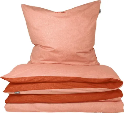 Produktbild von SCHIESSER Bettwäscheset Doubleface | Renforcé | 2-teilig | Zweifarbig | 100 % Baumwolle | YKK Reißverschluss | 135x200cm + 80x80cm | Terrakotta