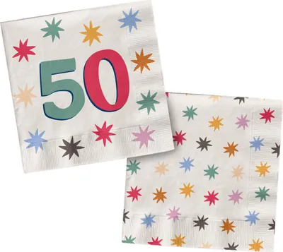 Produktbild von 20 Servietten Happy Birthday Starbust 50