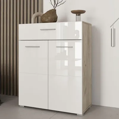 Immagine prodotto di Dmora Credenza Verduno 79x35x98h cm Bianco, un Cassetto 2 Ripiani