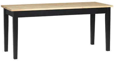 Produktbild von Moderne Sitzbank für 2 Personen Holzbank aus lackiertem Kiefernholz, Anti-Rutsch-Fußpads, vielseitige Sitzgelegenheit für Küche, Esszimmer oder Eingangsbereich, Natur+Schwarz, 102 x 36 x 45 cm
