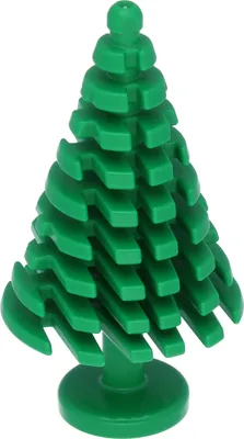 A green LEGO tree on a white background.
