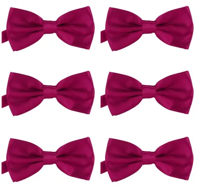 Produktbild von 6er Set DonDon Herren Fliege 12 x 6 cm gebunden und längenverstellbar beere