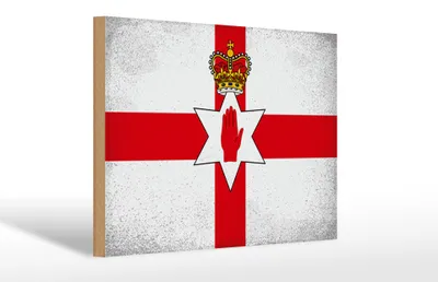 Produktbild von Holzschild Flagge Nordirland 30x20cm Flag Vintage