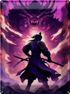 Produktbild von Blechschild 12x18cm Geläuteter Samurai