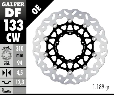 Produktbild von Vordere Bremsscheibe Für Honda Forza 750 '21-'23 Cb 1000R '18-'23 Nt 1100 '22-'23 (Wave Floating) (310X94X4,5Mm)