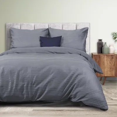 Produktbild von Baumwoll Satin Bettwäsche CIZGILI ANTHRAZIT/180x200 EXKLUSIV