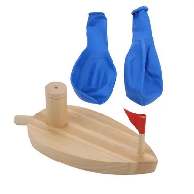 Produktbild von Ballonbetriebenes Holzboot, Cartoon-Kinder, Wasserspielzeug zum Baden