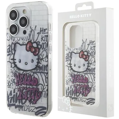 Produktbild von Hello Kitty IML Kitty On Bricks Graffiti - iPhone 15 Hülle (Weiß)
