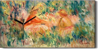 Produktbild von Wandbild Leinwand Bilder Wanduhr 60x30 Malerei Abstrakte Menschen Wiese Kunst - schwarze Hände