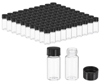 Glasfläschchen 5 ml, 100 Stück, durchsichtig, mit Schraubverschluss