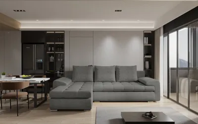 Zdjęcie produktu dla Sofa w kształcie L TOMI narożnik, tkanina Abriamo, wiele kolorów Ciemnoszary Lewostronny