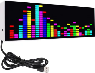 Zdjęcie produktu dla Wyświetlacz LED Music Spectrum zasilany przez USB Kolorowe światło RGB sterowane głosem z funkcją zegara elektronicznego