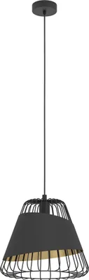 Produktbild von AUSTELL Hängeleuchte Hängelampe Pendellampe Pendelleuchte - H110 x Ø36 cm - schwarz - 1X60W exkl. - IP20