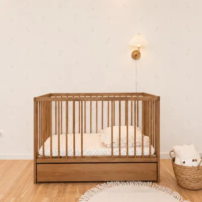 Produktbild von ATB DODI Babybett 120x60 cm aus massivem Eichenholz mit Schublade – 2-in-1