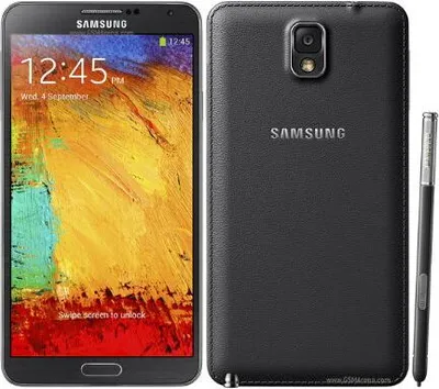 Produktbild von Samsung Galaxy Note 3 SM-N9005 Smartphone, 14,5 cm (5,7 Zoll), 32 GB, 3 GB RAM, Schwarz, Android, LTE/WLAN/NFC/Bluetooth 4.0, 13 MP, 3.200 mAh Akku, S Pen, Air Command, Handschrifterkennung, lederähnliche Abdeckung