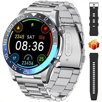 Produktbild von TYBERLEY Smartwatch Herren 1,43 Zoll AMOLED Anruf Bluetooth Fitness Tracker IP68 Wasserdicht Herzfrequenzmonitor Schlafmonitor Uhr für Android iOS Sport Smartwatch