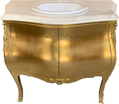 Immagine prodotto di Casa Padrino cassettiera barocca oro con piano in marmo - Mobili da bagno barocchi