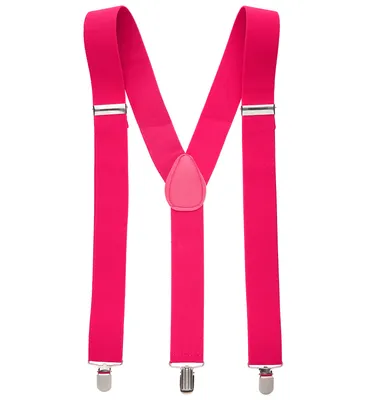 Produktbild von Pinke Hosenträger für Erwachsene, größenverstellbar mit Clips, Einheitsgröße