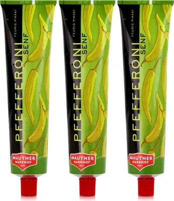 Produktbild von Mautner Pfefferoni Senf 200g - Feurig Pikant (3er Pack)
