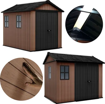 Zdjęcie produktu dla Keter Newton Plus 975 - Domek Ogrodowy Narzędziowy 287x230x246cm - Technologia EVOTECH Brązowy
