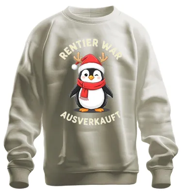 Productafbeelding van Rentier, pinguïn, kerst, grappig, cadeau, uni, sweatshirt, trui, natuur, maat S