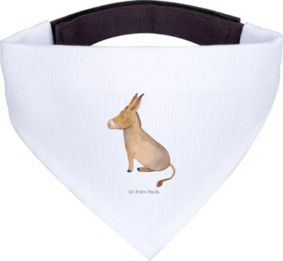 Produktbild von Mr. & Mrs. Panda Hunde Dreieckstuch Esel - Weiß - Geschenk, Mut, Halstuch, Weisheit, Hund, Ziel, Erfolg, Für, Zuversicht, Hundehalstuch, Lustige Sprüche