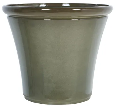 Obrázek produktu pro BELIANI Květináč zelený 47 x 47 x 41 cm kamenná směs štíhlý tvar kulatý moderní design interiér zahrada balkon
