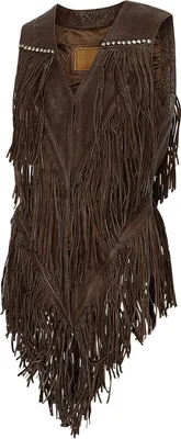 Produktbild von Stars & Stripes Western Biker Fransenweste Rindsleder Strass »DANA« Braun Gr.XL