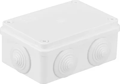 Zdjęcie produktu dla Puszka n/t hermetyczna 120x80x50 6 dławików IP55 biała S-BOX 206B