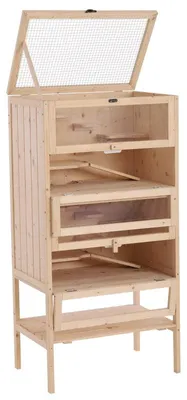 Obrázok produktu pre Klietka pre hlodavce, 5 poschodí, 2 oddelenia | Farba: borovicové drevo | Rozmery: 40x60x120 cm