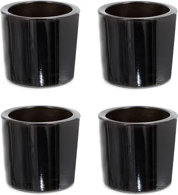 Produktbild von Teelichthalter Glas 6,5x6cm schwarz 4er Set